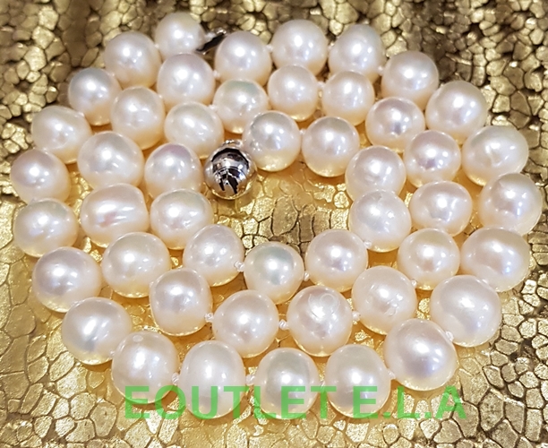 GENUINE NATURAL 10MM PEARL NECKLACE 47CM+FREE EARRINGS